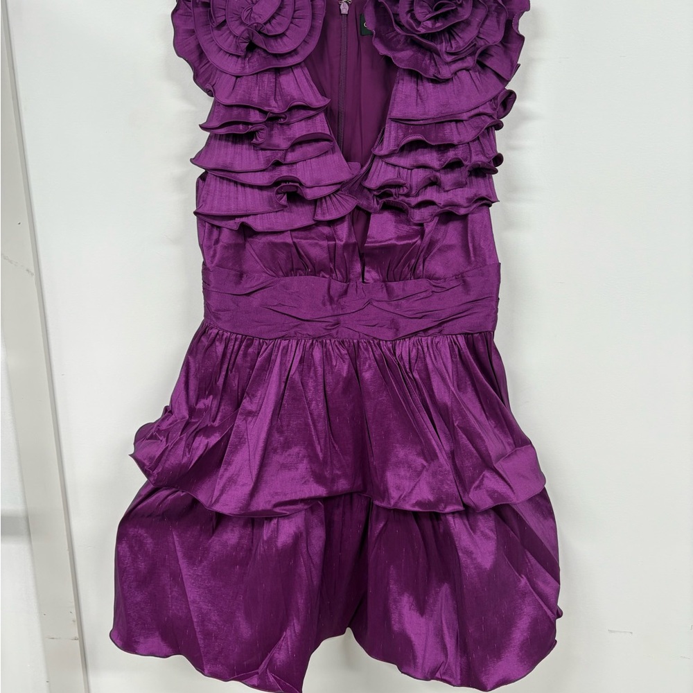 Purple Ruffled Mini Dress